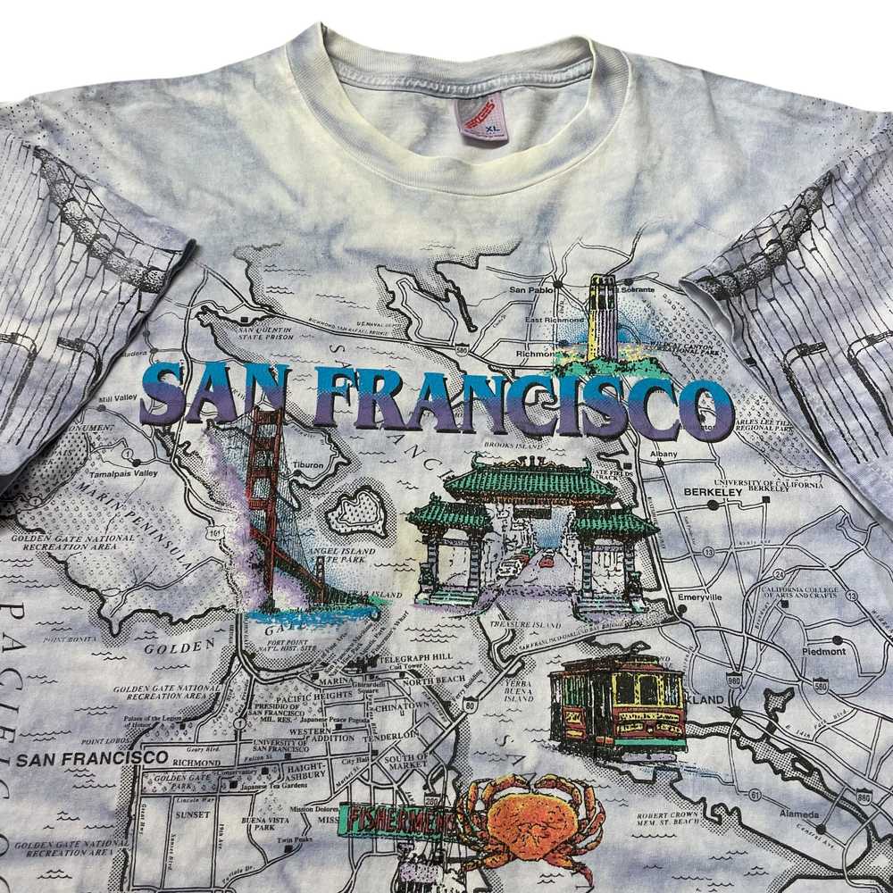 90’s San Francisco Map All Over Print T-Shirt - image 3