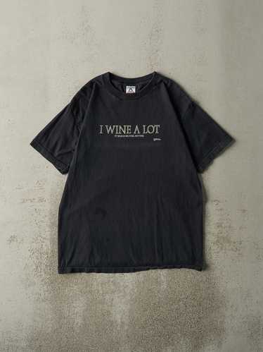 Vintage Y2K Black "I Wine A Lot" Tee (M)