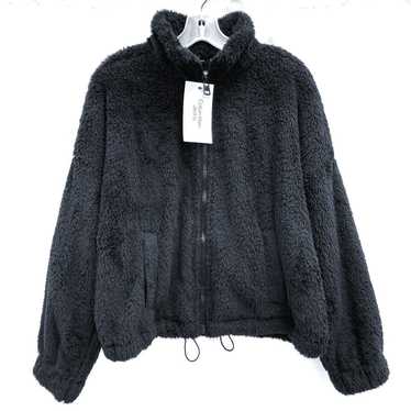 NWT Wmns CALVIN KLEIN JEANS Black Plush Fleece Zi… - image 1