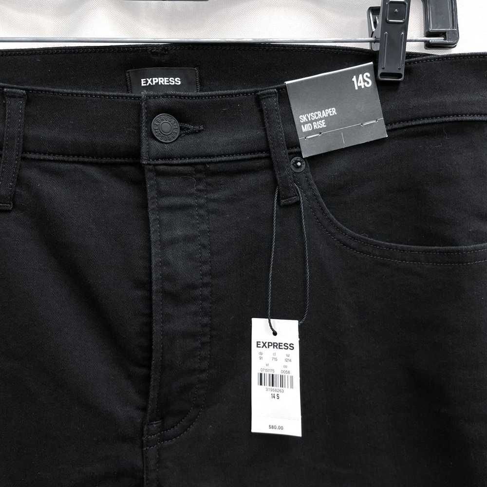 NWT Wmns EXPRESS Black Denim Skyscraper Mid Rise … - image 2