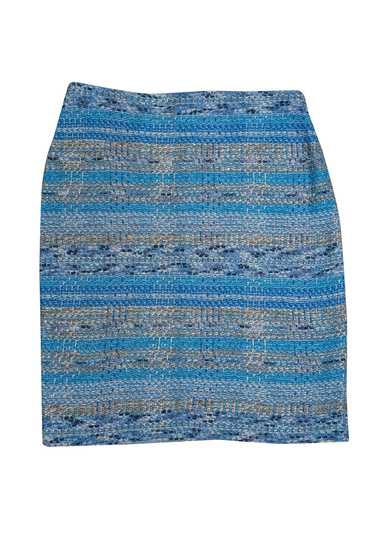 St. John - Aqua, Blue, & Gold Textured Knit Pencil