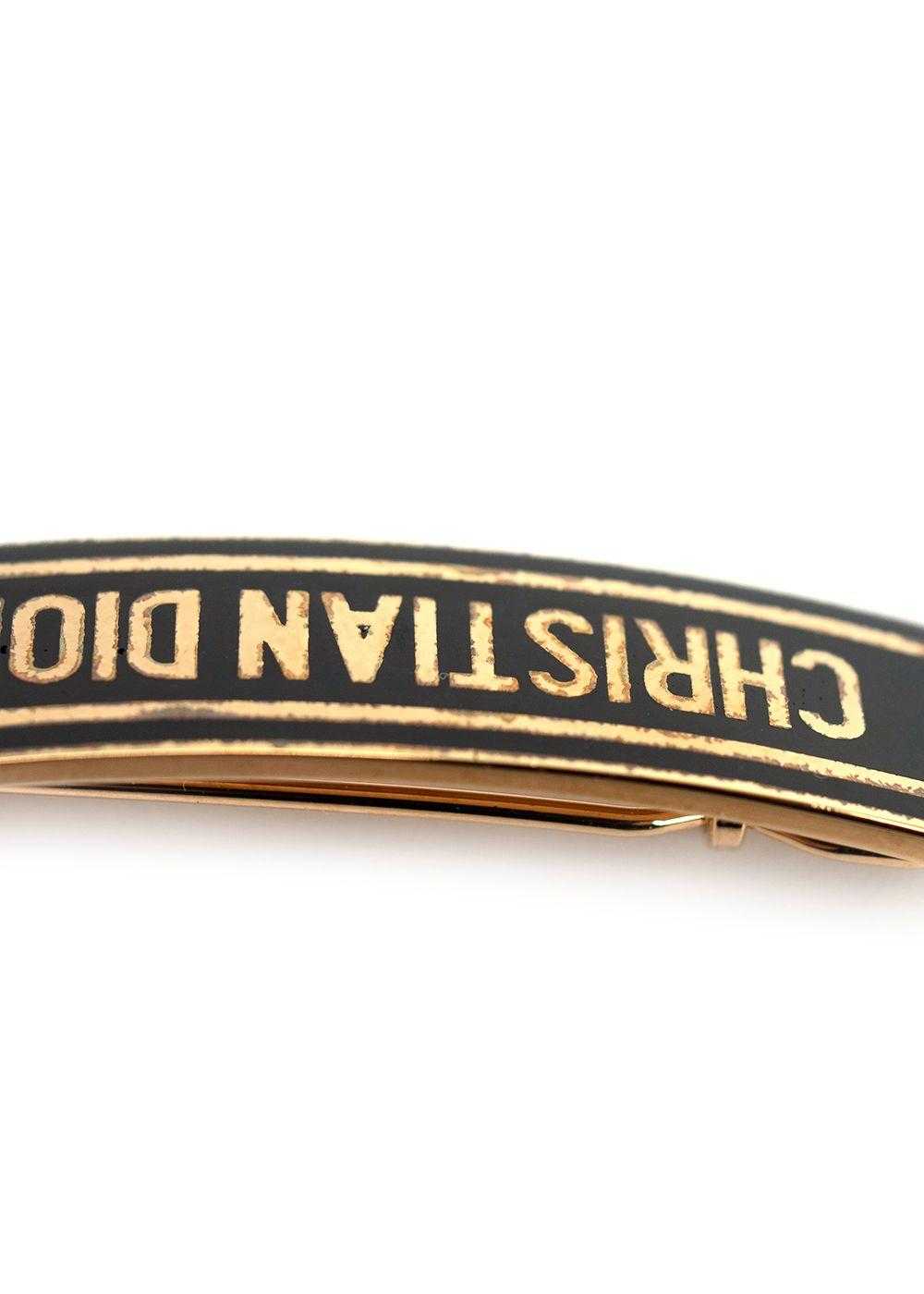 Managed by hewi Dior Gold and Black Logo Hair Clip - image 4