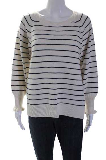 Rebecca Taylor Womens Merino Wool White Striped Cr