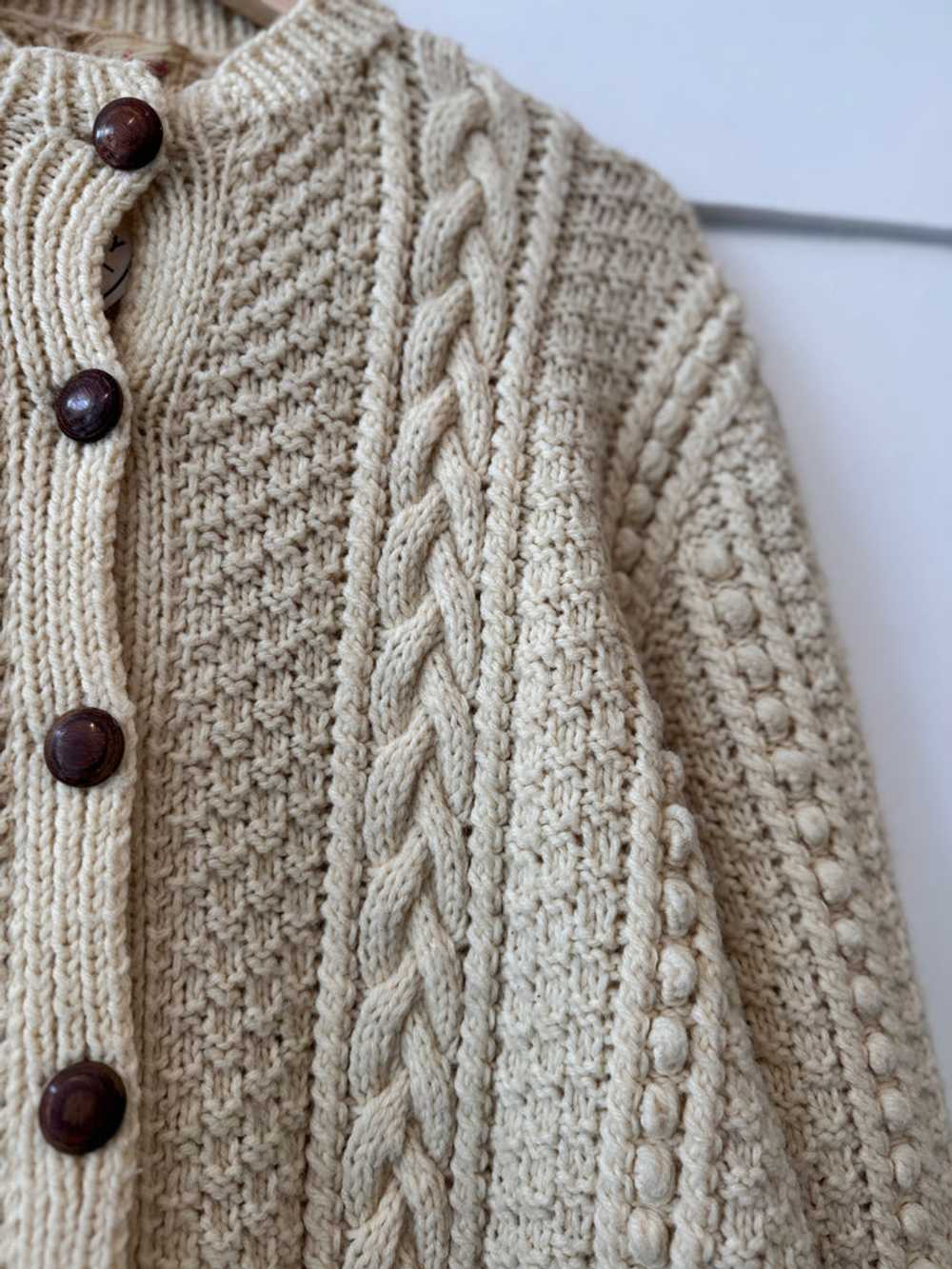 Vintage wool knit cardigan outerwear - image 2