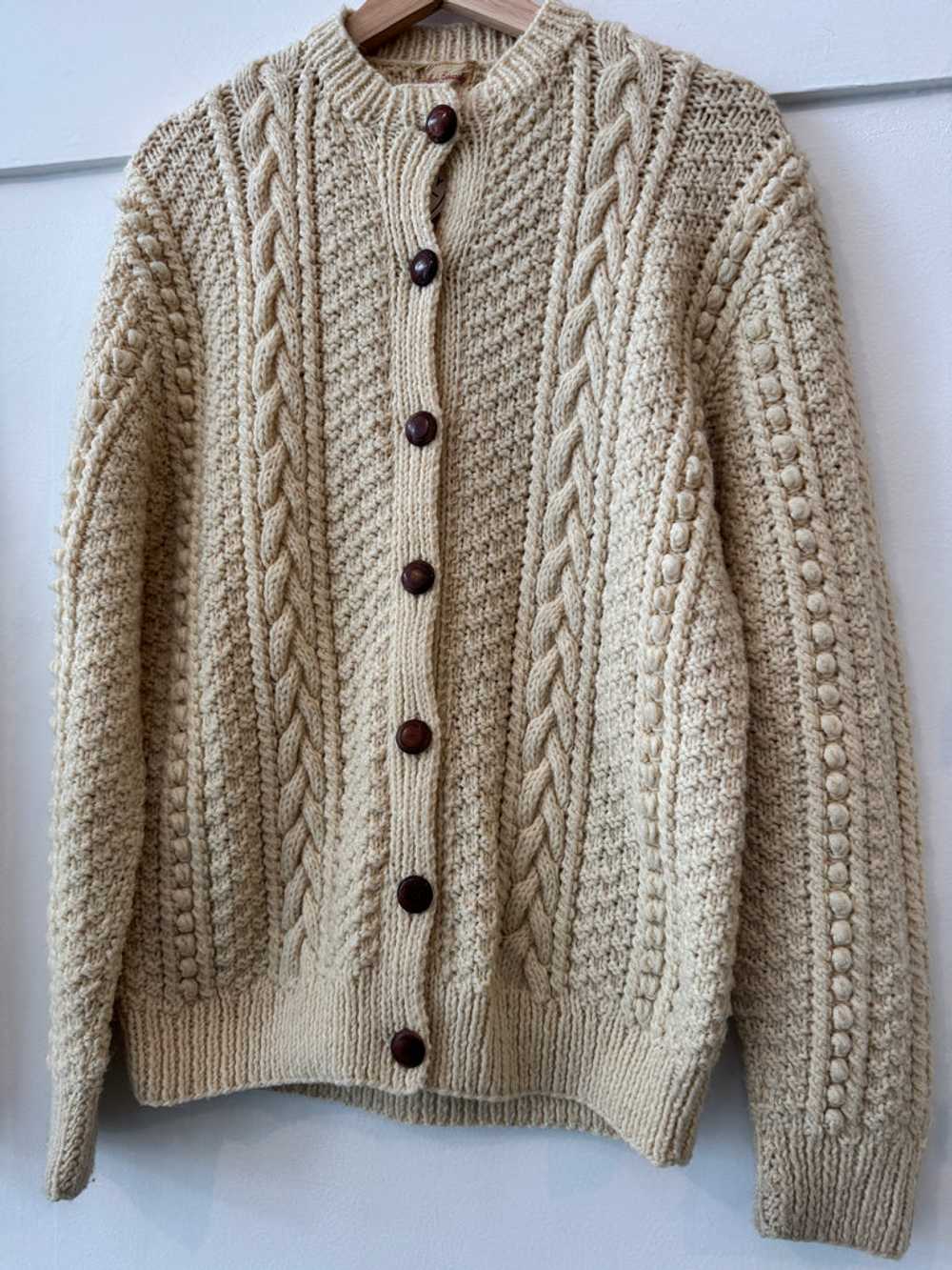 Vintage wool knit cardigan outerwear - image 3