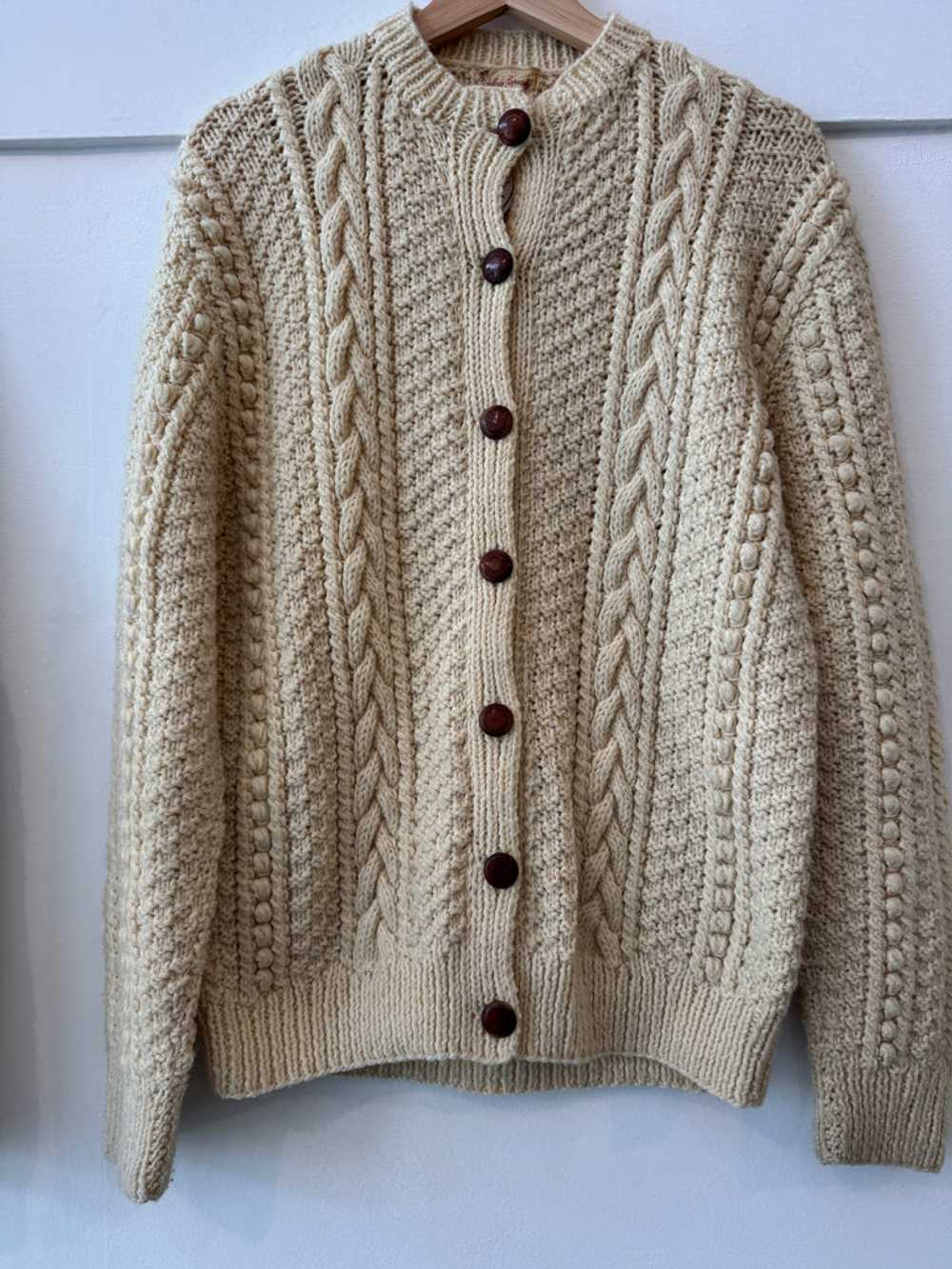 Vintage wool knit cardigan outerwear - image 4