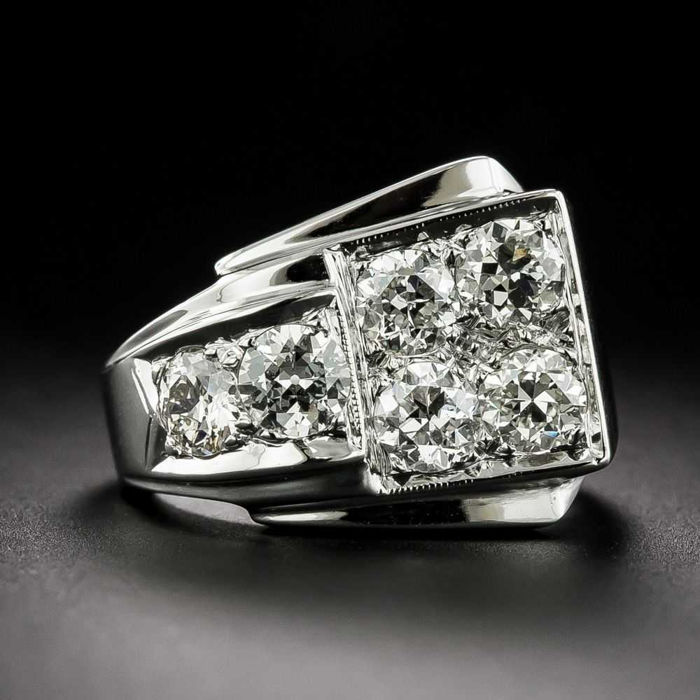 Late Art Deco/Retro Diamond Buckle Ring - image 1