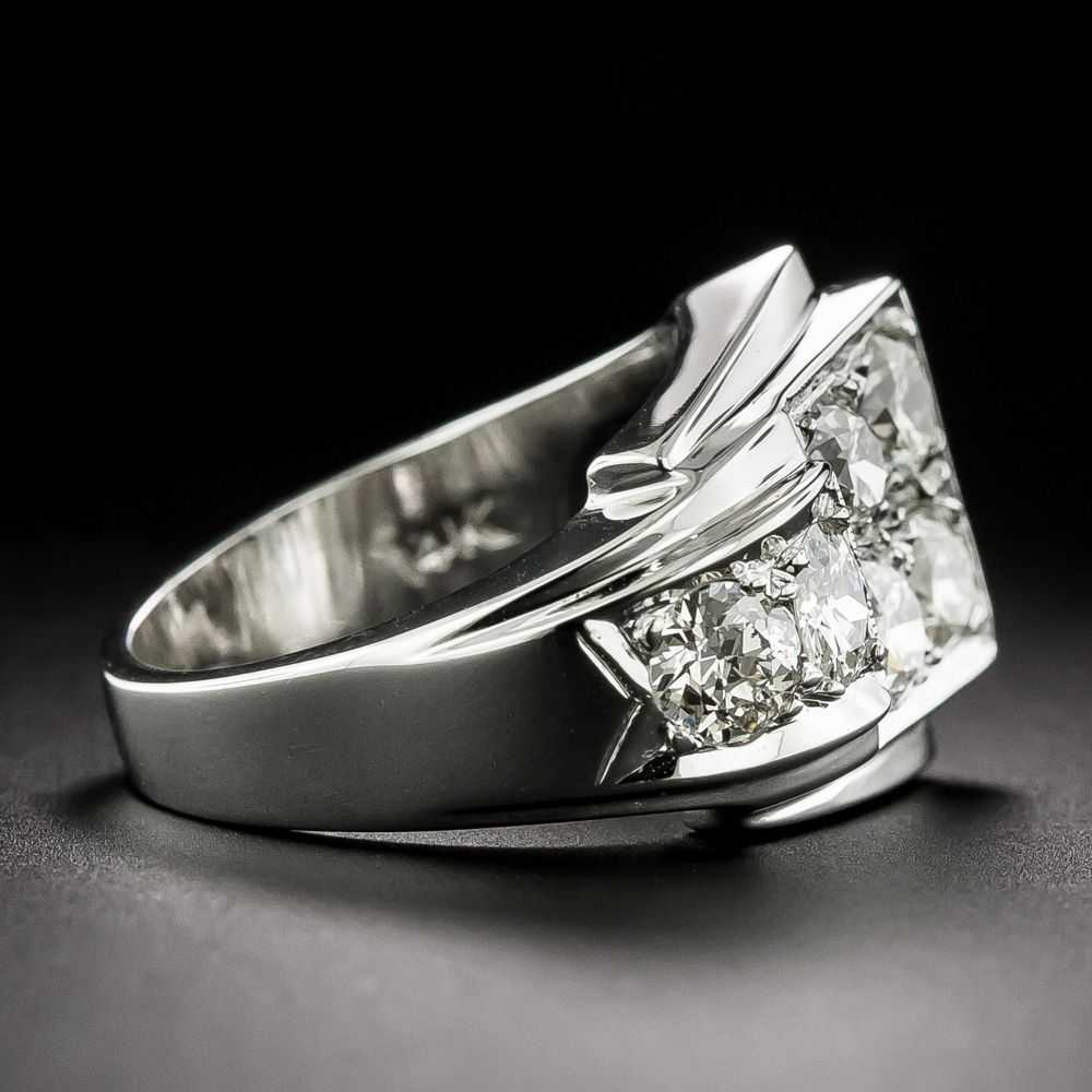 Late Art Deco/Retro Diamond Buckle Ring - image 2