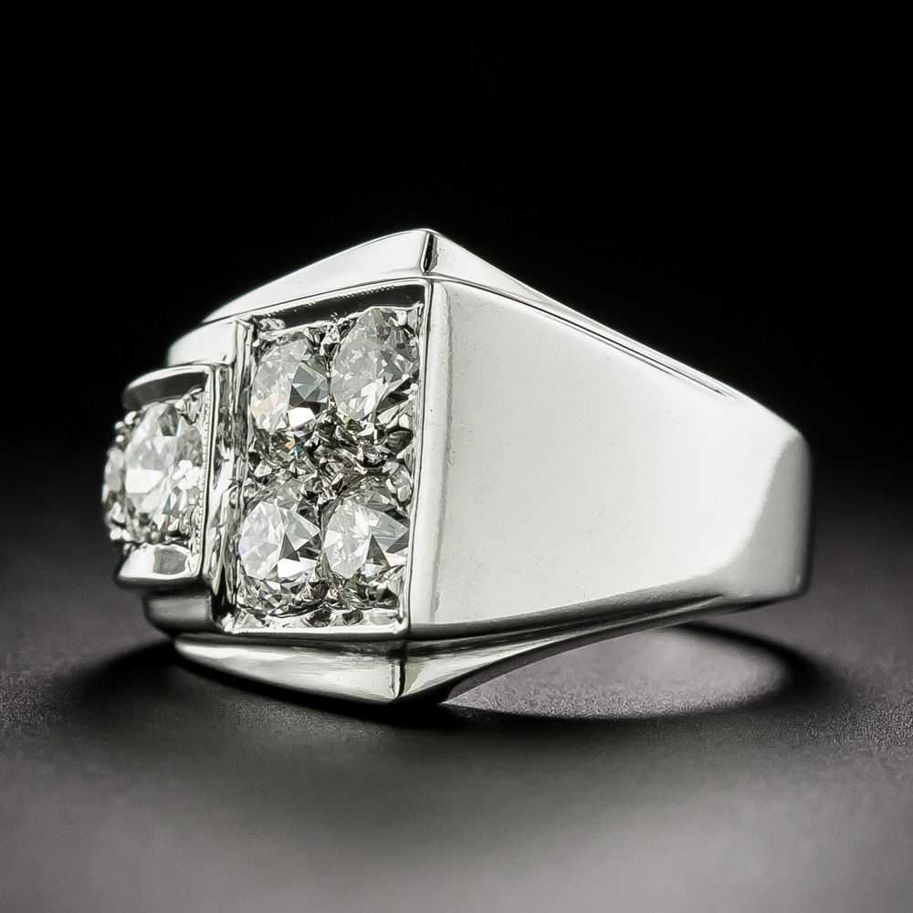 Late Art Deco/Retro Diamond Buckle Ring - image 3