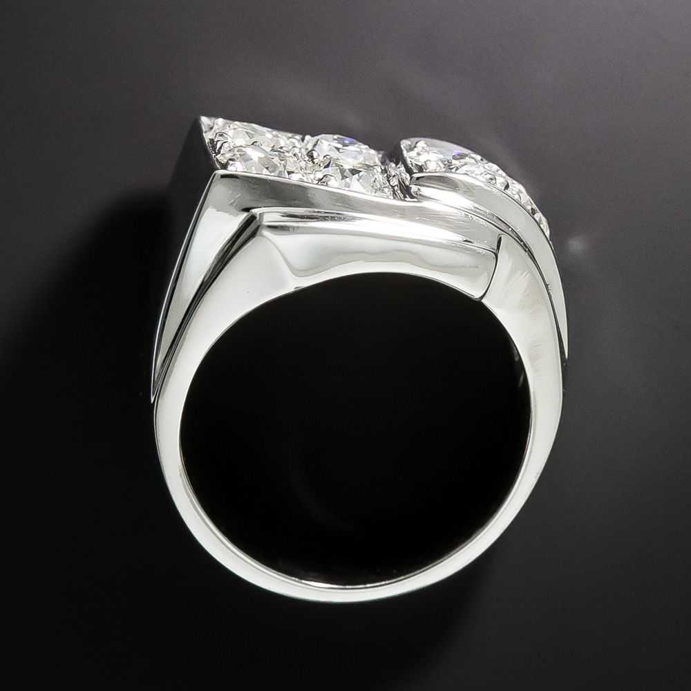 Late Art Deco/Retro Diamond Buckle Ring - image 4