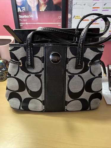 バッグ Coach Signature Black Mini Satchel Bag Coach Black Signature Mini Satchel
