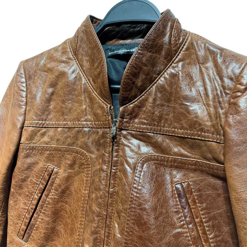 BALENCIAGA/Leather Jkt/36/Goat Leather/BRW/PLUSH … - image 2