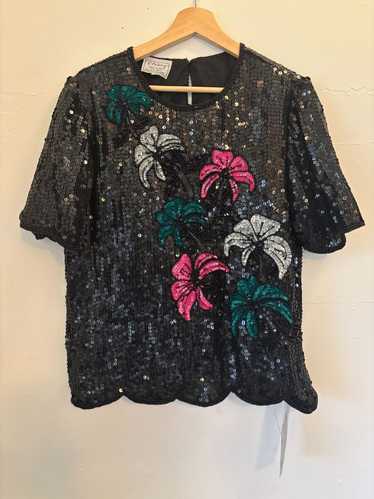 Sténay Deadstock NWT Silk Sequin Party Shirt (S) |