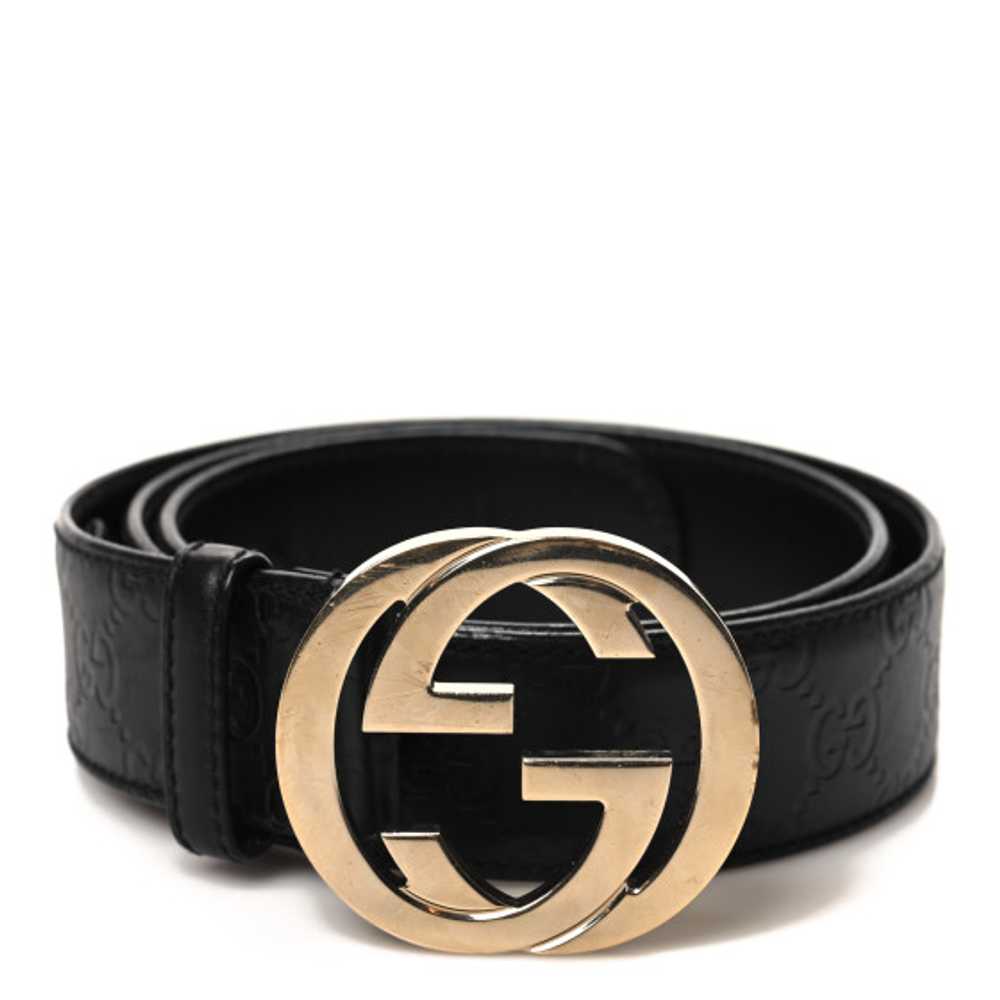 GUCCI Calfskin Interlocking G 40mm Belt 90 36 Bla… - image 1