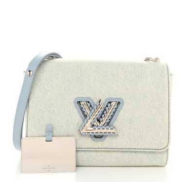 LOUIS VUITTON Denim Twist Shoulder Bag MM Blue Den