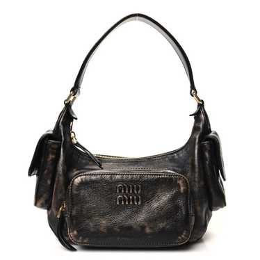 MIU MIU Distressed Calfskin Pocket Bag Sand Coffee - image 1