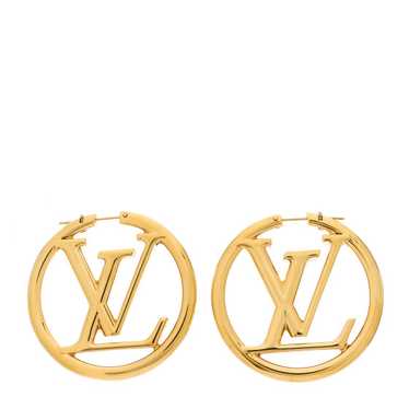 LOUIS VUITTON Metal Louise Hoop Earrings Gold