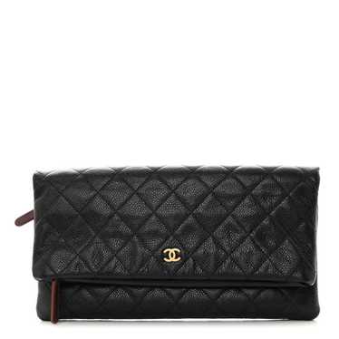 CHANEL Caviar Quilted CC Beauty Clutch Black