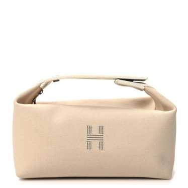 HERMES Canvas Small Bride-A-Brac Pouch Natural