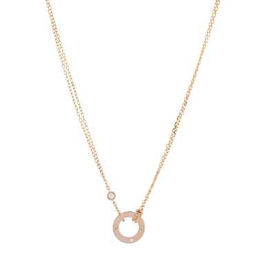 CARTIER 18K Pink Gold 2 Diamond LOVE Necklace - image 1