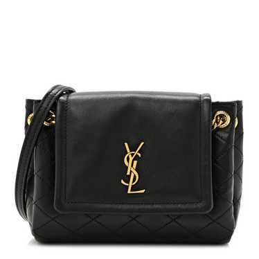 SAINT LAURENT Lambskin Quilted Monogram Mini Nolit