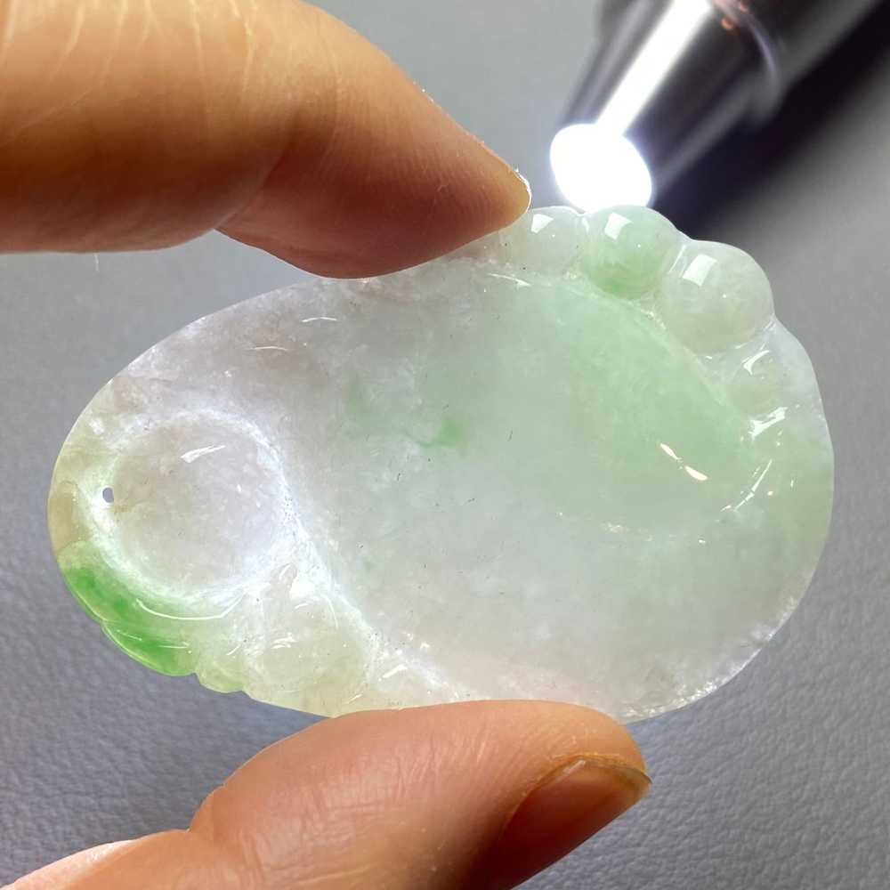 Antique Chinese Natural Icy Apple Green Jadeite J… - image 8