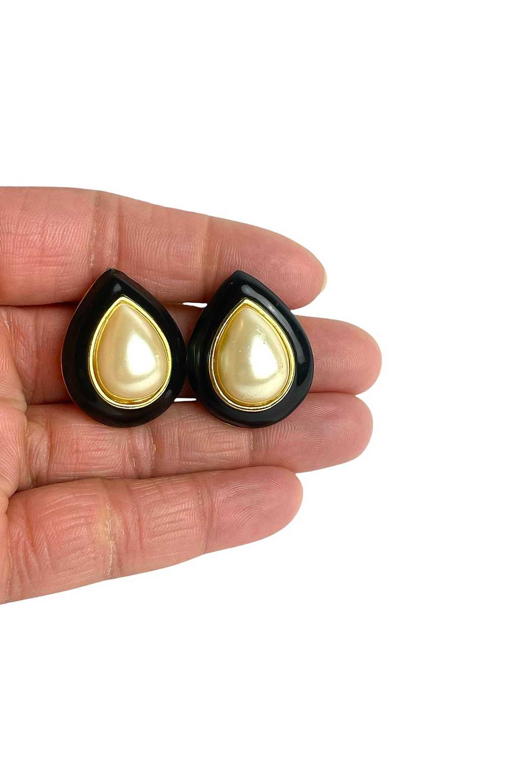 Vintage Teardrop Shaped Pearl Earrings Selected B… - image 4