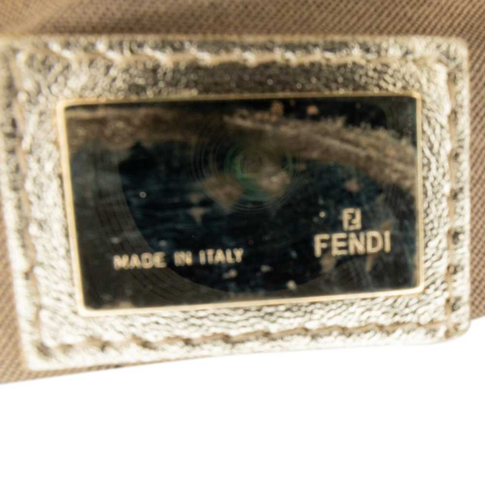 Gold Fendi Zucca Embossed Leather Chef Flap Handb… - image 5