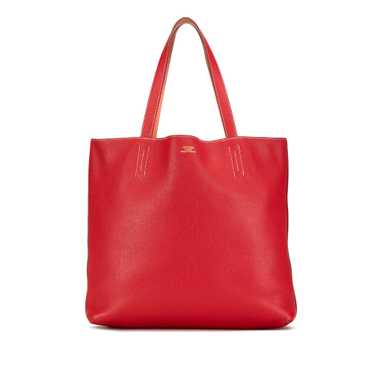 Red Hermès Clemence Double Sens 36 Tote Bag