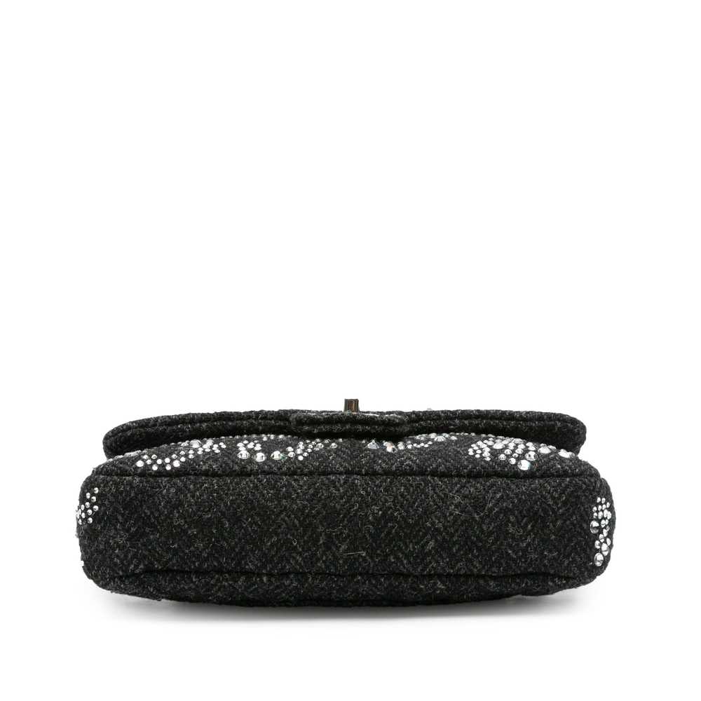 Black Chanel Medium Strass Embellished Tweed Sing… - image 4