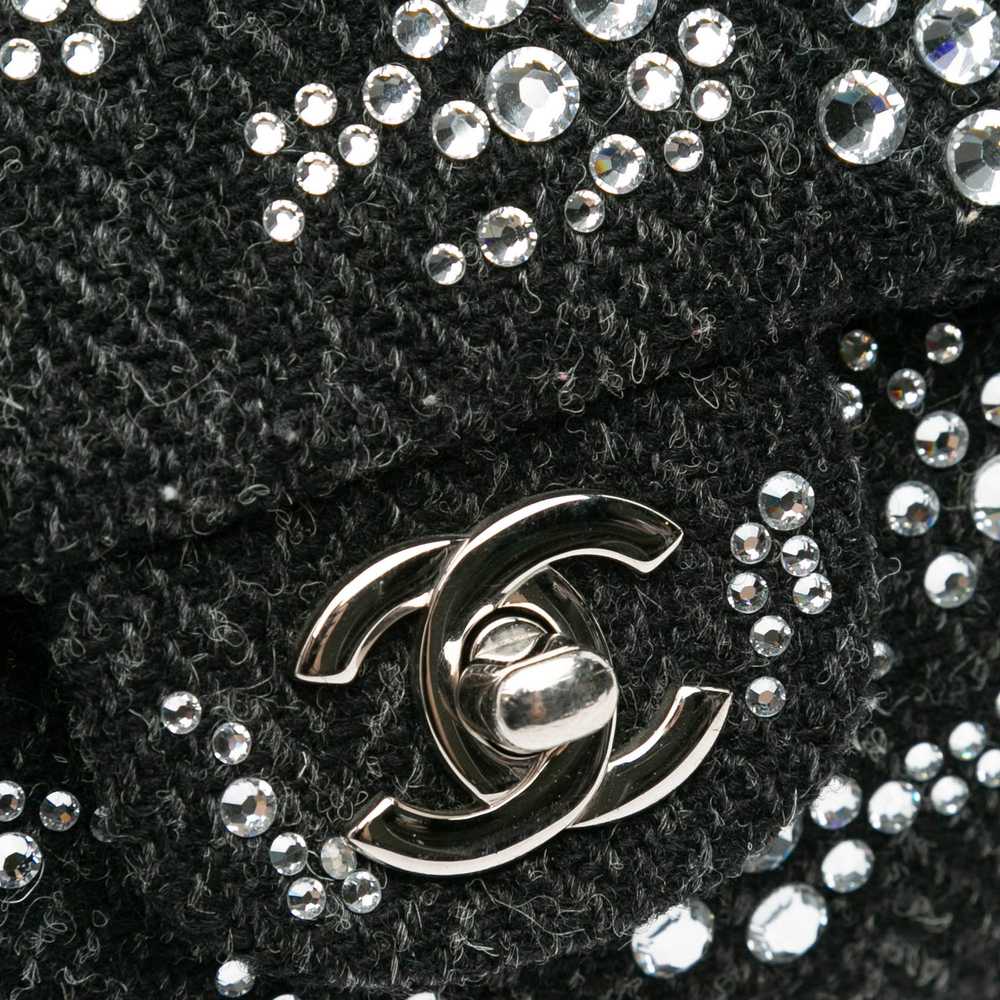 Black Chanel Medium Strass Embellished Tweed Sing… - image 6