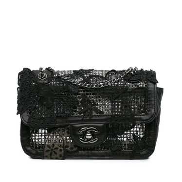 Black Chanel Small Mesh Butterfly Flap Shoulder B… - image 1