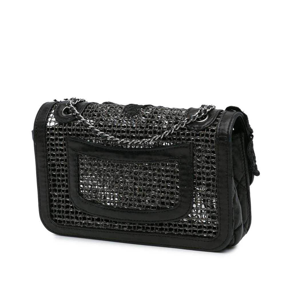 Black Chanel Small Mesh Butterfly Flap Shoulder B… - image 2