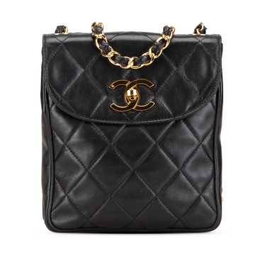 Black Chanel CC Quilted Lambskin Crossbody