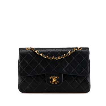 Black Chanel Small Classic Lambskin Double Flap Sh