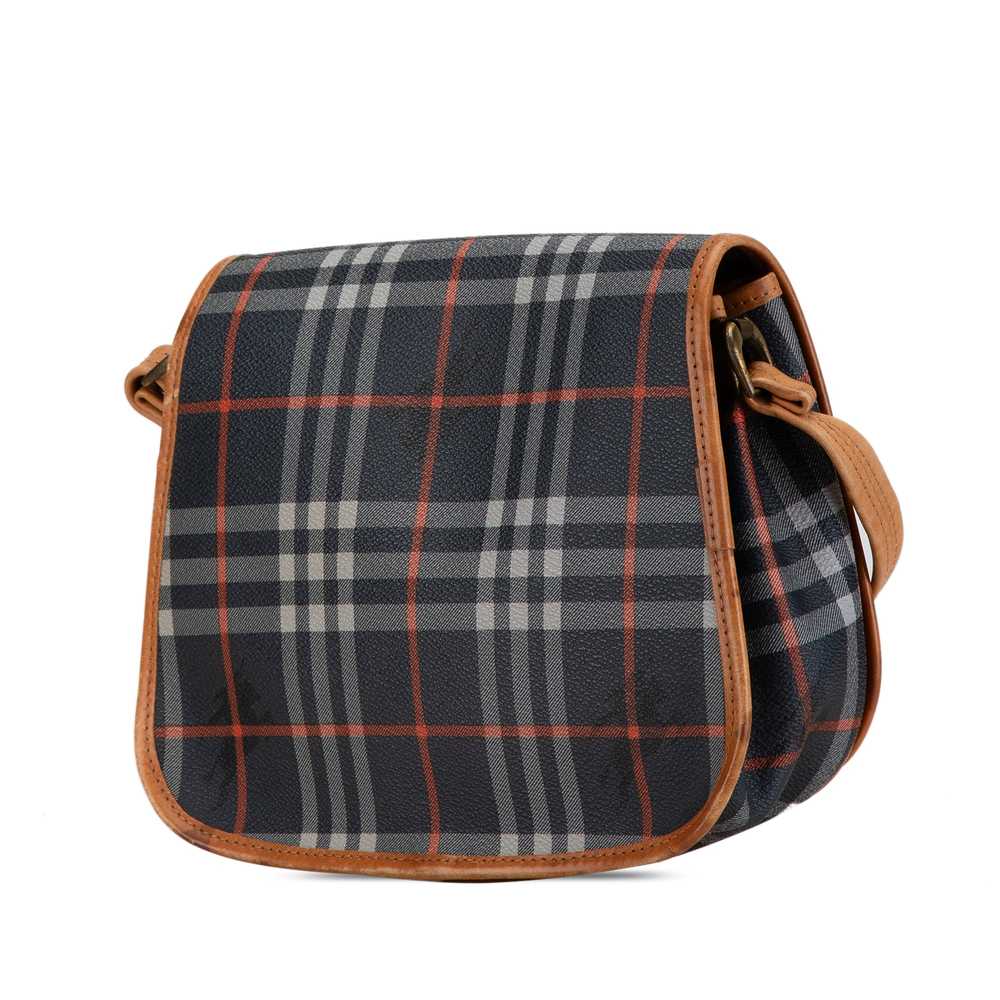 Blue Burberry Vintage Haymarket Check Saddle Bag - image 2