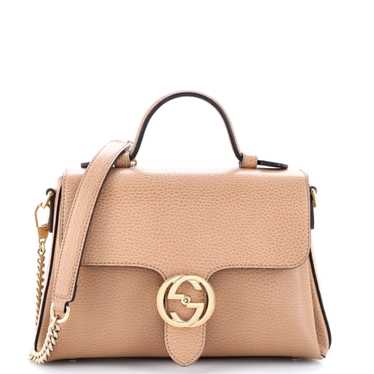 GUCCI Interlocking Top Handle Bag Leather Small