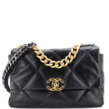 CHANEL 19 Flap Bag Quilted Leather Large