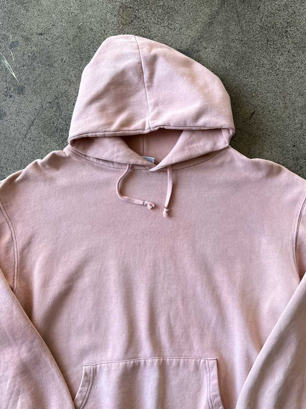 1990s Faded Pink Contrast Stitch Hoodie - image 2