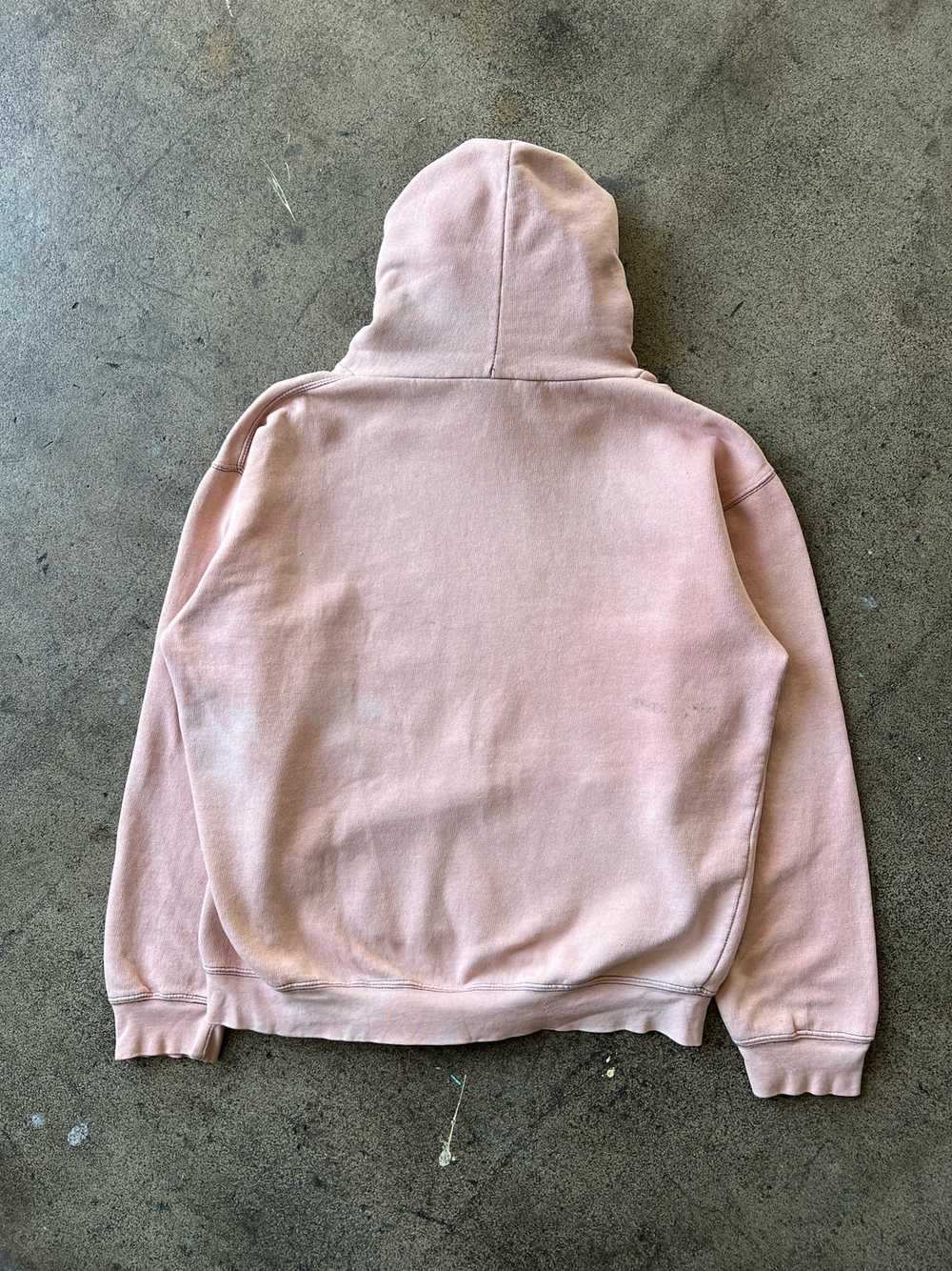 1990s Faded Pink Contrast Stitch Hoodie - image 3