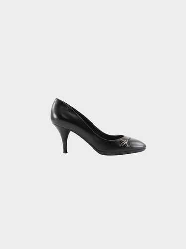 Louis Vuitton 2000s Black Leather Blossom Pumps