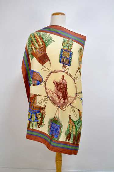 Vintage Hermès Cuirs Du Desert Silk Scarf