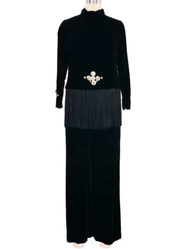 1960s Fringe Trimmed Velvet Ensemble