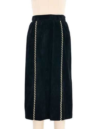 1980s Yves Saint Laurent Metallic Whipstitch Black