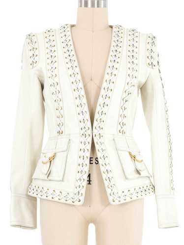 Balmain Whipstitch Leather Jacket