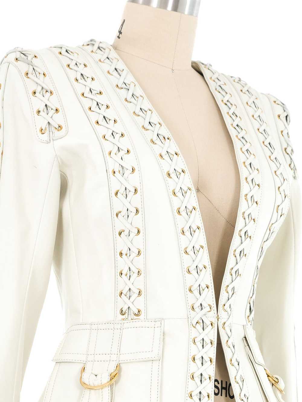 Balmain Whipstitch Leather Jacket - image 2