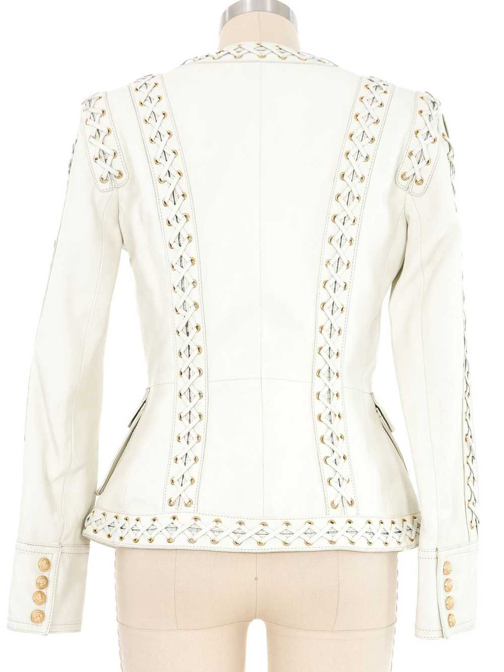 Balmain Whipstitch Leather Jacket - image 4