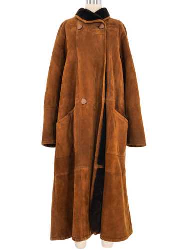 Brown Suede Maxi Coat