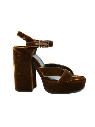 Jil Sander Velvet Platform Heels, 38.5