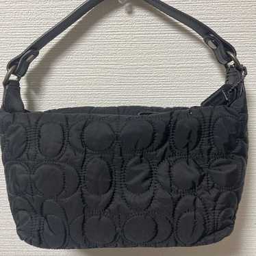 Coach Vanity Bag Pouch Quilted Black Signature